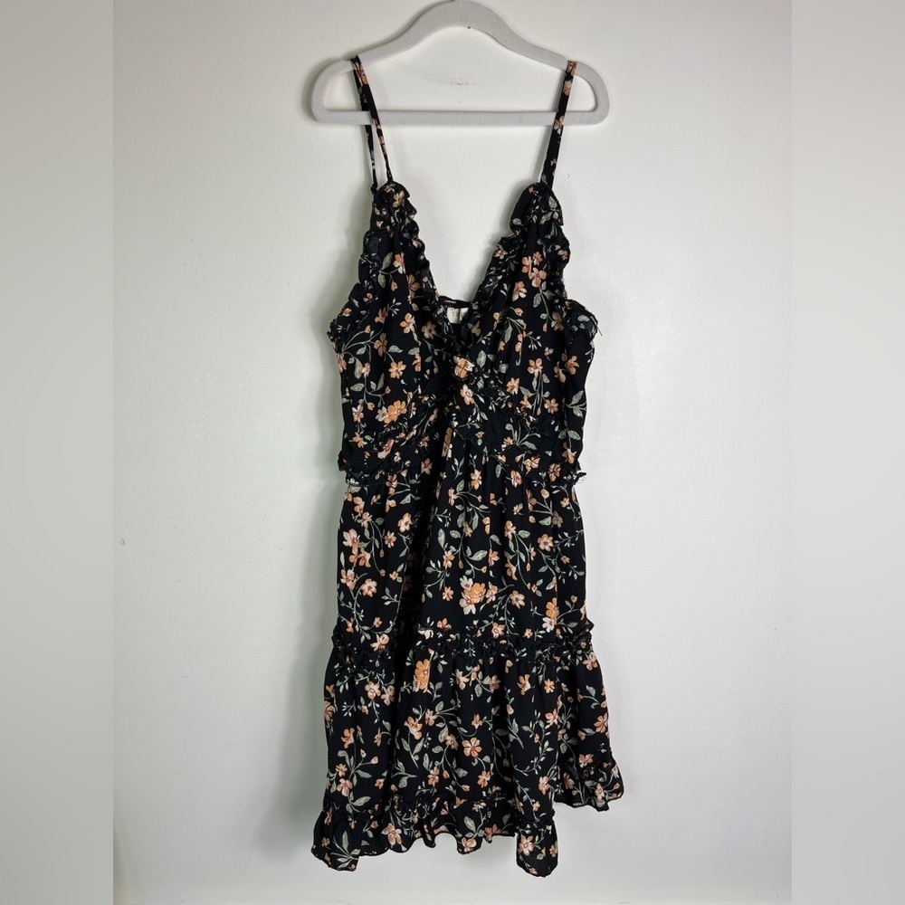 Thirty Thirty LA Floral Tiered Ruffle Mini Dress XS Babydoll Cottagecore